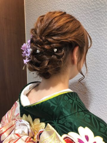 成人式 ヘアアレンジ 帯結び 美容室ヘアーアンドメイクアップ Mk 岸和田 貝塚の美容室